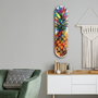 Wallity Watercolor Ananas Pintura Decorativa de Vidrio Templado Multicolor